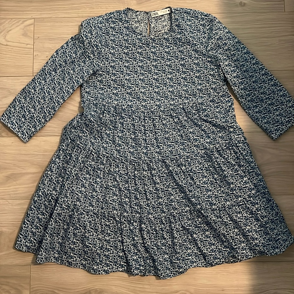Zara cotton floral mini dress